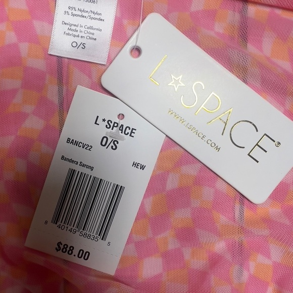 L*Space | Bandera Sarong In Pink & Orange Heat Waves | One Size - Picture 8 of 8